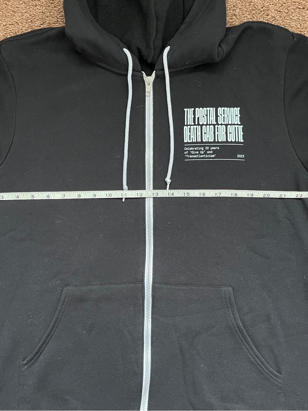 Postal Service / Death Cab for Cutie Black Zip Up Hoodie - Picture 3 of 4